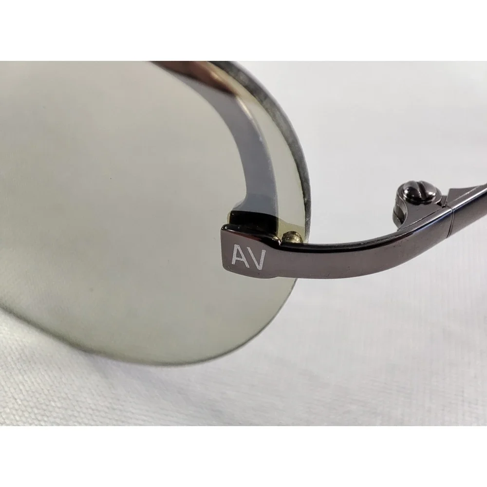AV by Adrienne Vittadini Sunglasses AV‎ EX#1 Gunmetal Aviator Green Flash 62-13